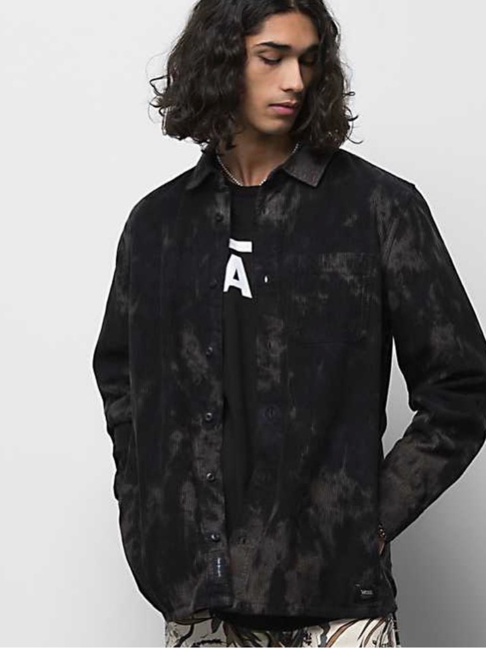 Vans Plymouth tie dye corduroy long sleeve shirt